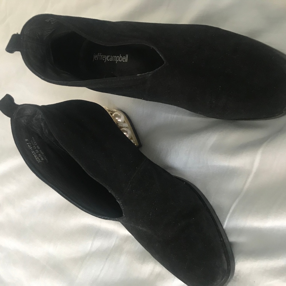 Jeweled Heel Black Jeffrey Campbell Booties Size 8